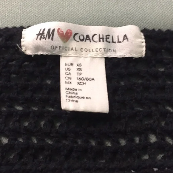 BNWOT H&M COACHELLA COLLECTION CROCHETED CROP TOP - Picture 5 of 5